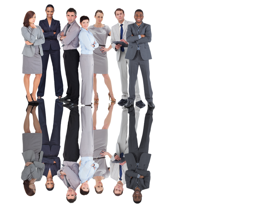 Transparent Background Diverse Business Team with Reflection - Download Free Stock Images Pikwizard.com