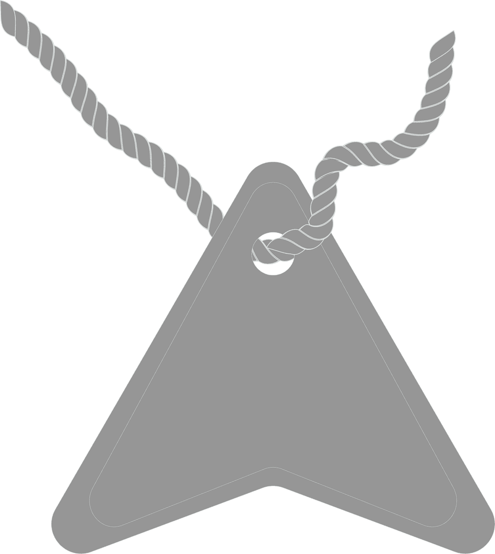 Gray Badge Tagging Abstract with Rope on Transparent Background