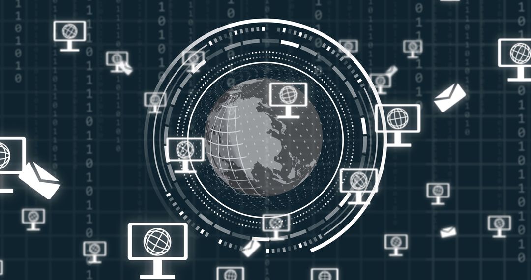 Global Data Exchange and Artificial Intelligence Concept Visualization