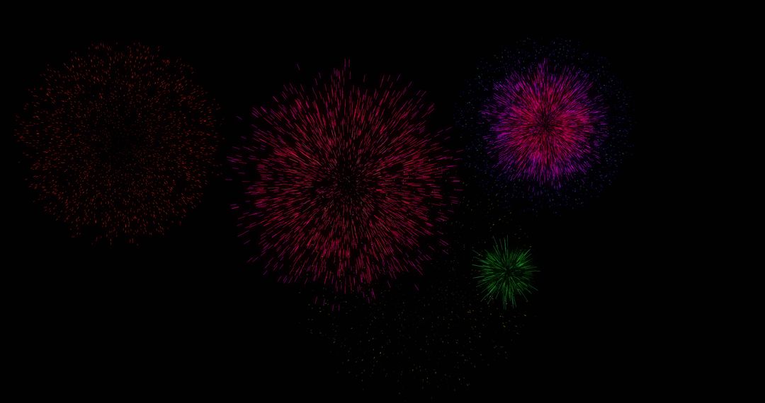 Colorful Fireworks Exploding Against Night Sky