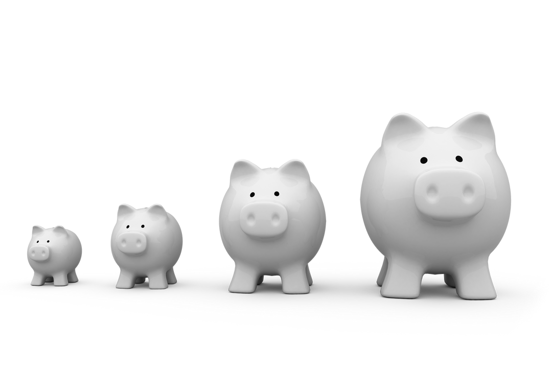 Transparent sequence of piggy banks representing financial growth - Download Free Stock Images Pikwizard.com