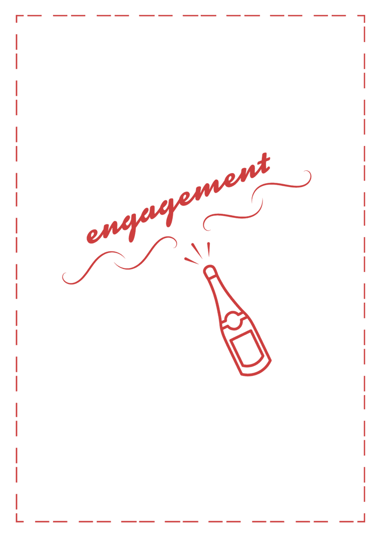 Elegant Engagement Text with Champange Bottle Transparent Illustration