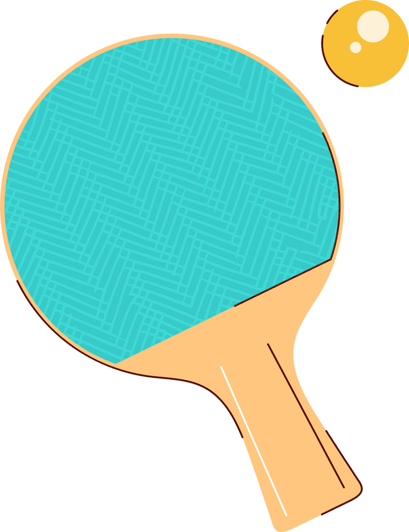 Transparent Table Tennis Paddle Vector on Clear Background