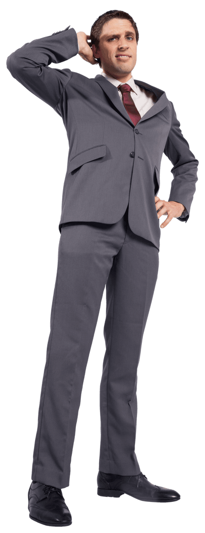 Caucasian Businessman Standing on Transparent Background, Confident Expression