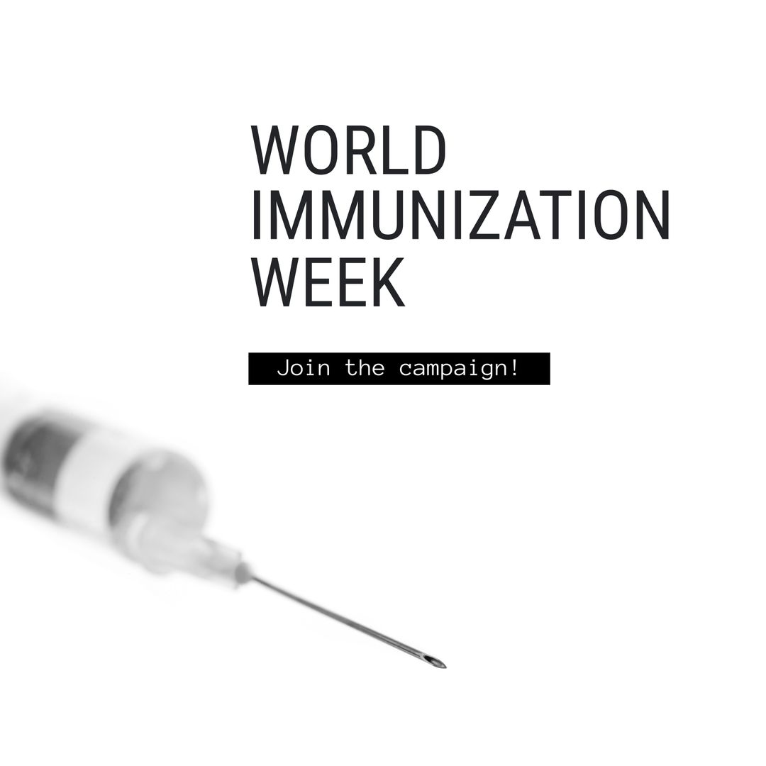 World Immunization Week Campaign Poster with Syringe - Download Free Stock Templates Pikwizard.com