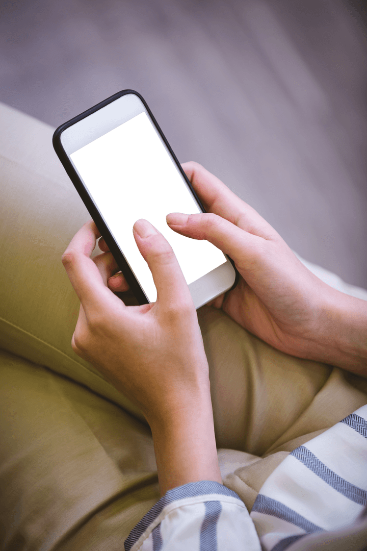 Transparent Phone Display Held Close Up by Hands