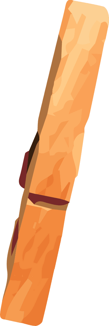 Transparent Low-Poly Orange Snack Stick Breaking for Minimalist Design