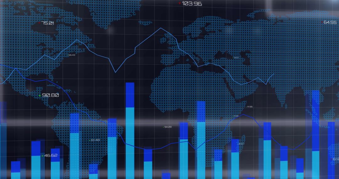 Global Data Visualization with Digital World Map and Graphs