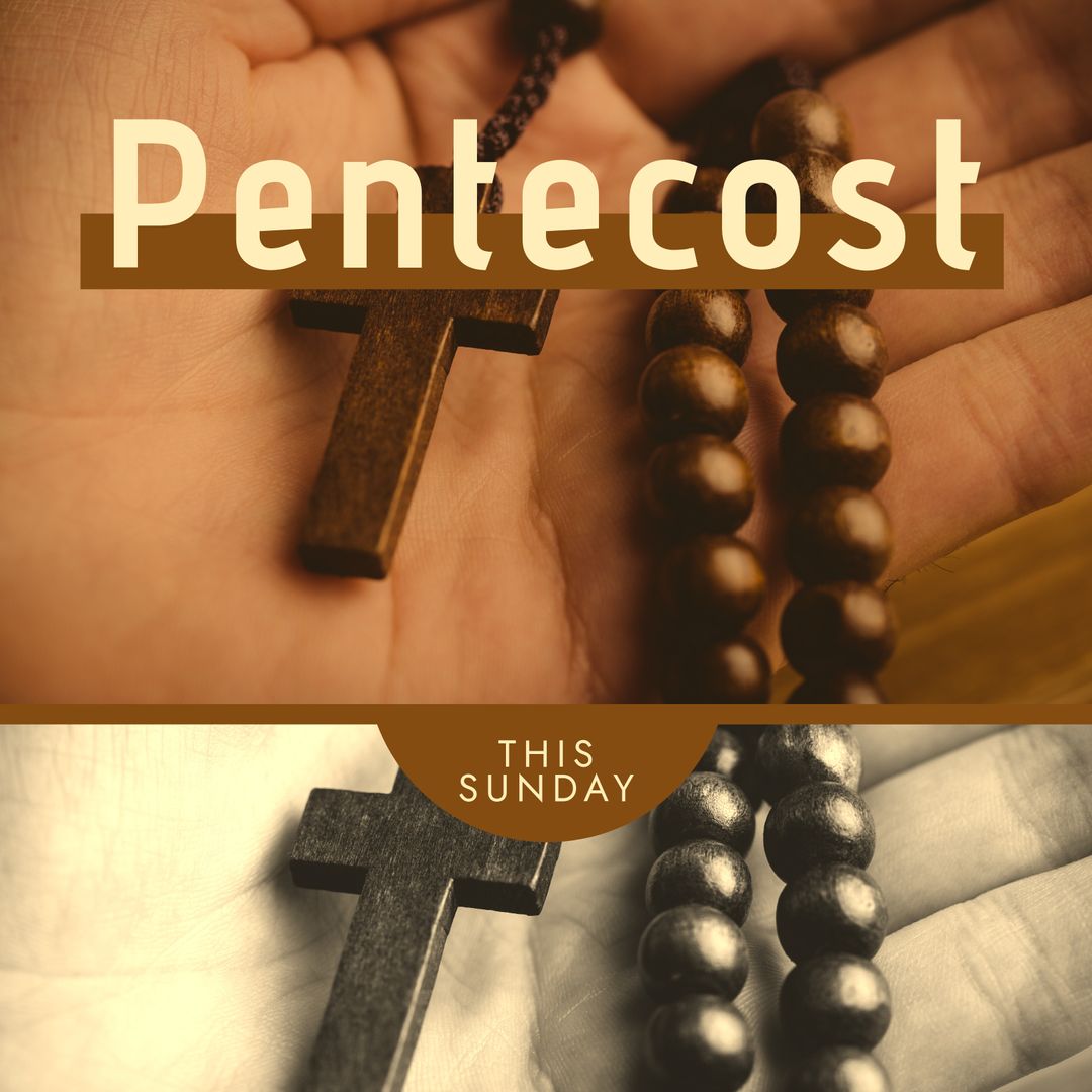 Pentecost Celebration with Rosary in Hand - Download Free Stock Templates Pikwizard.com