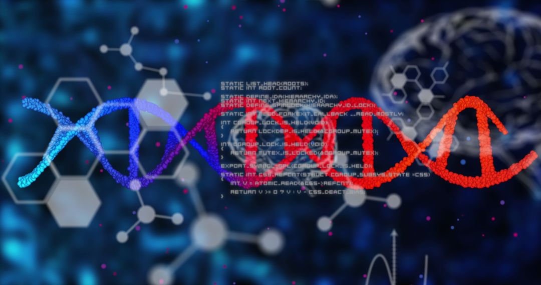 Futuristic DNA Strand and Digital Network Representation
