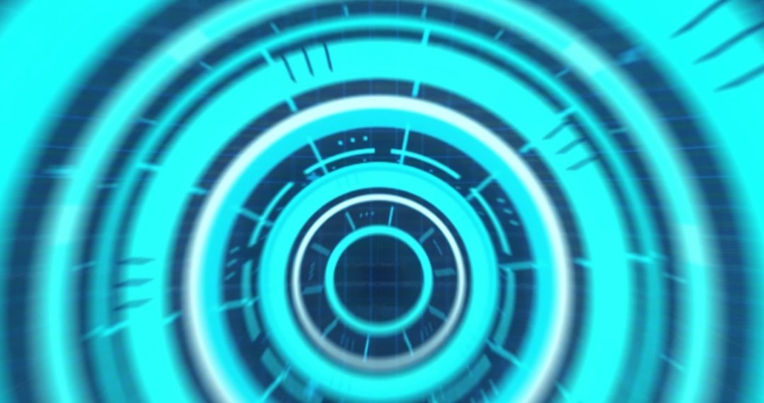 Futuristic Digital Target Interface with Blue Neon Circles