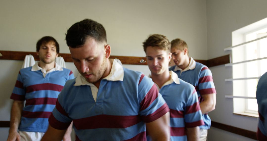 Rugby Team Preparing in Locker Room Before Match - Free Images, Stock Photos and Pictures on Pikwizard.com