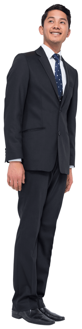 Transparent Image of Smiling Asian Businessman in Suit