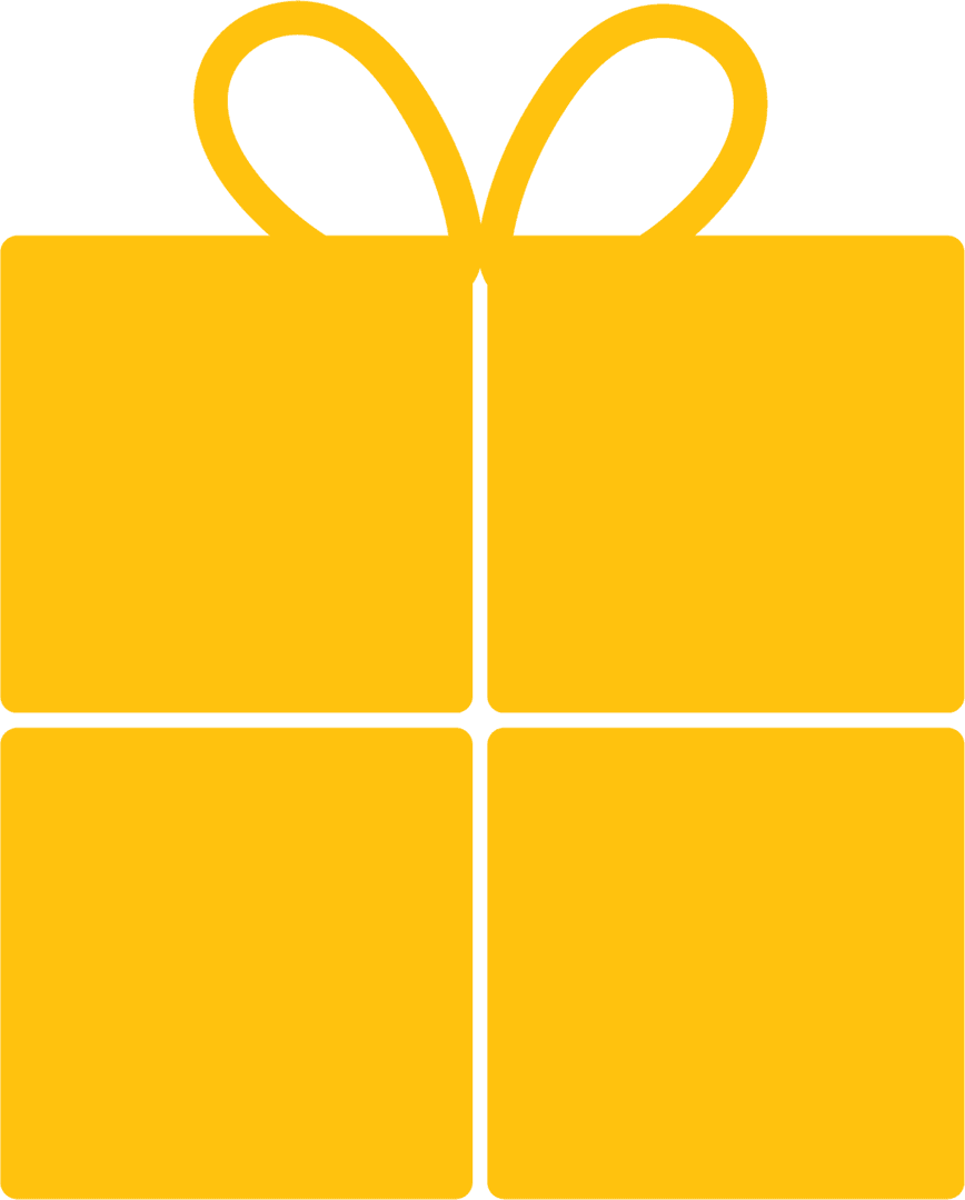 Yellow Gift Box on Transparent Background Party Celebration Theme