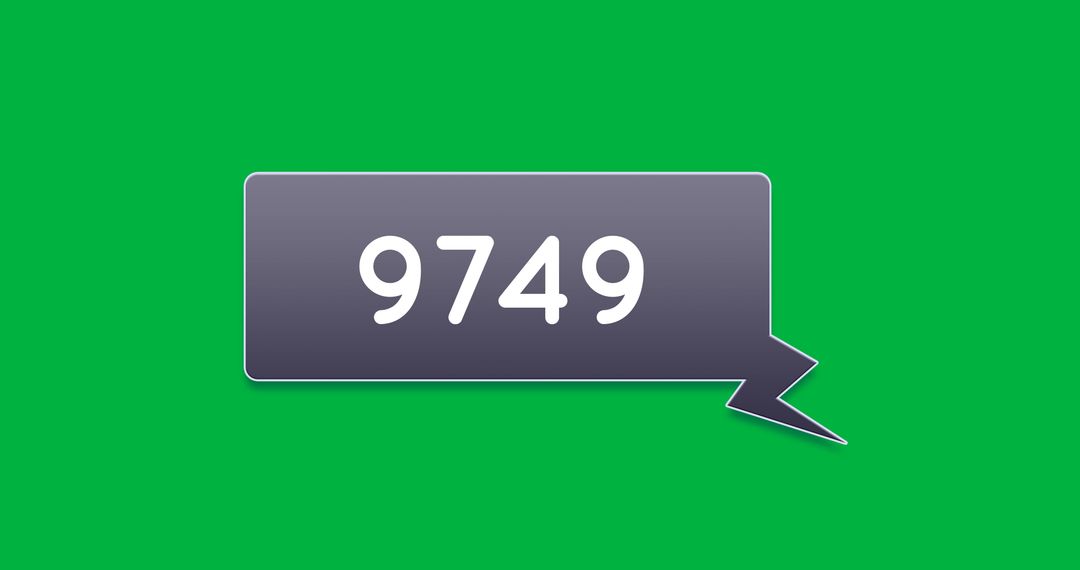 Digital Counter in Chat Bubble on Green Background