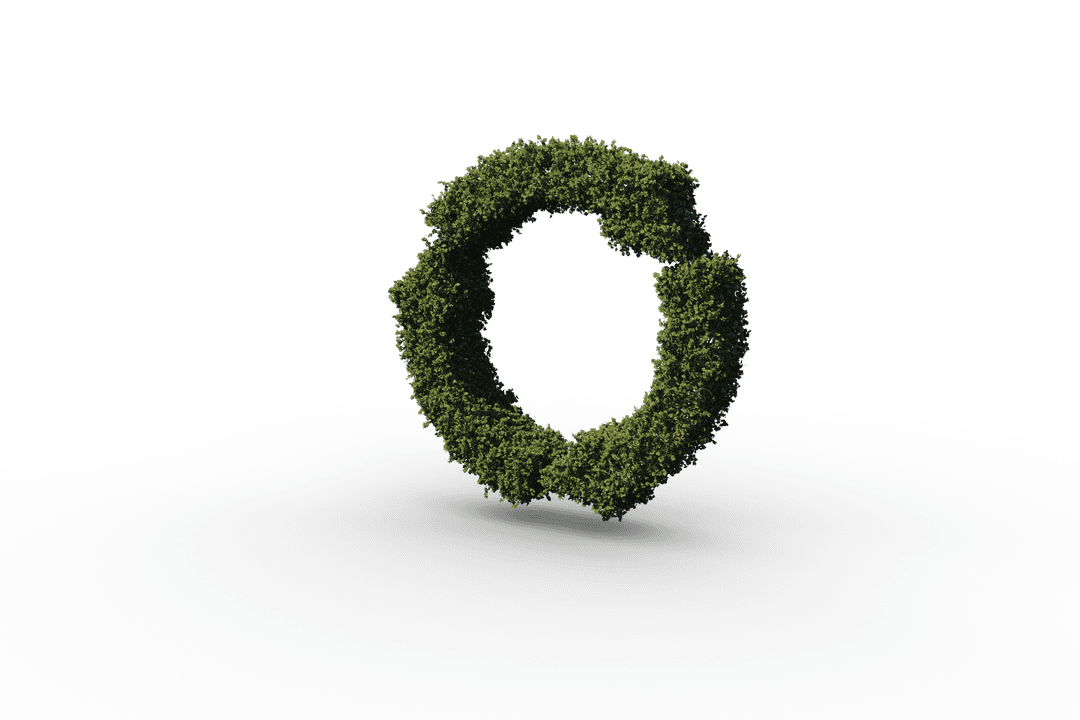 Lush Recycling Symbol Made of Transparent Green Leaves