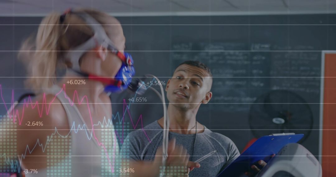 Athlete with VO2 Mask on Treadmill for Performance Testing