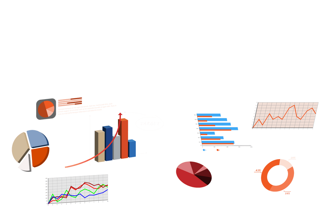 colorful charts and graphs on transparent background for data visualization - Download Free Stock Images Pikwizard.com