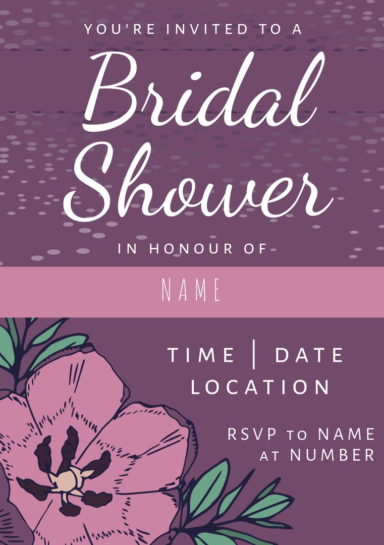 Elegant Floral Bridal Shower Invitation for Weddings and Spring Events - Download Free Stock Templates Pikwizard.com