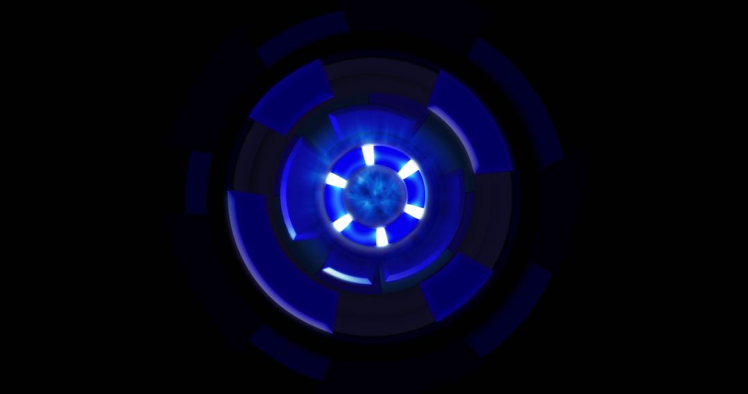 Futuristic Blue Circular Interface on Dark Background