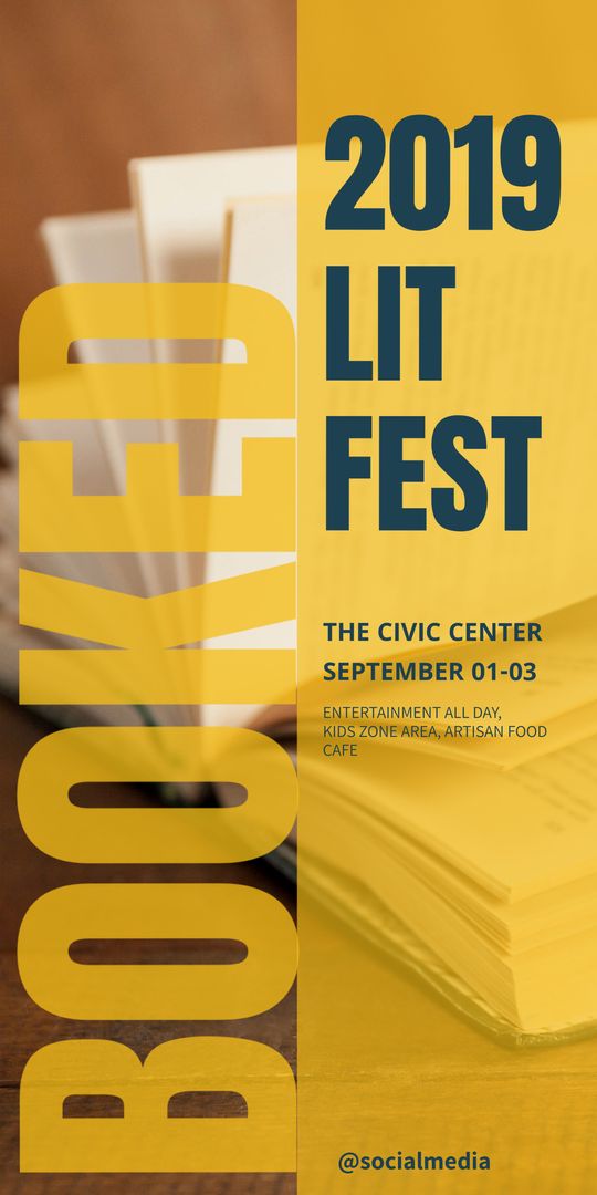 Engaging Literary Fest Announcement with Bold Typography