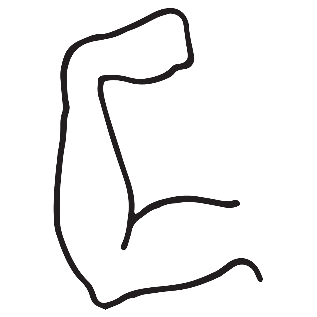 Arm Flexing Biceps Line Drawing on Transparent Background - Download Free Stock Images Pikwizard.com