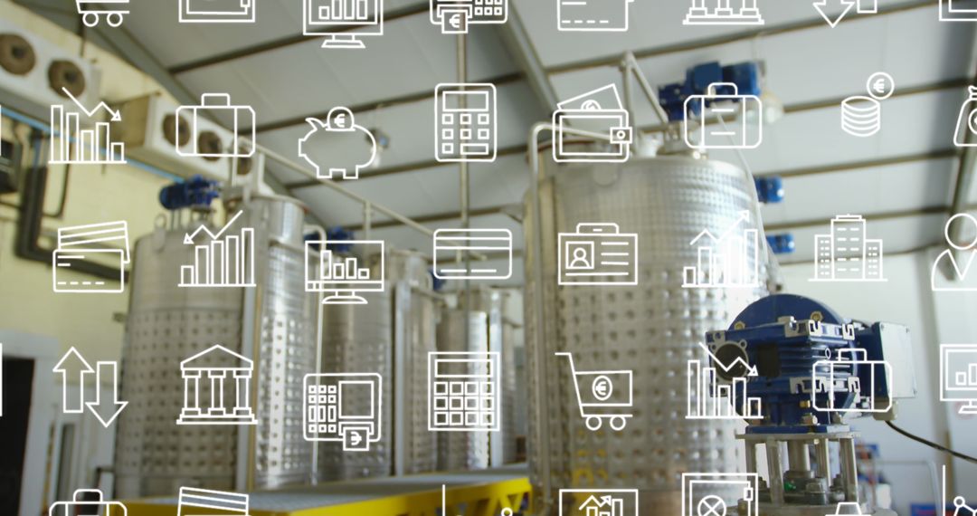 Digital Interface Over Refinery Plant Modern Technology Concept