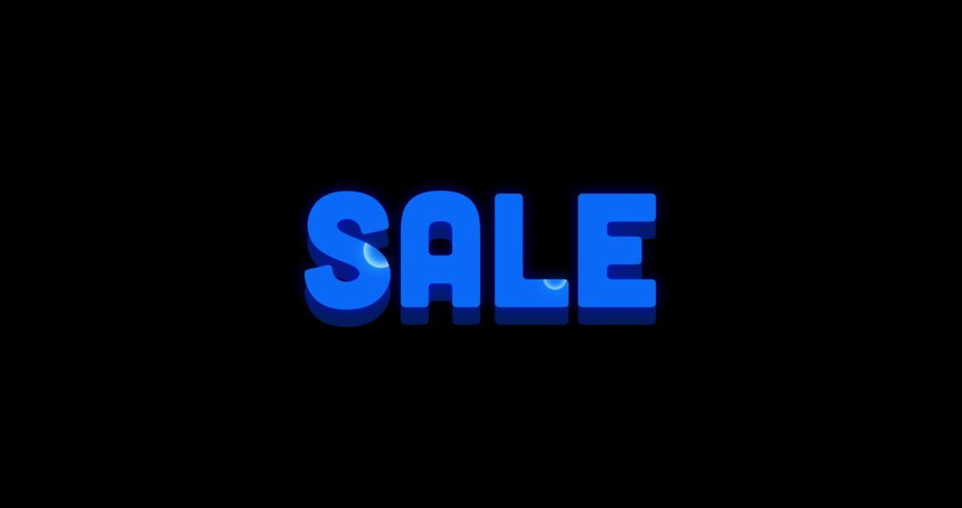 Dynamic 3D Blue Sale Text with Swirling Paint Design