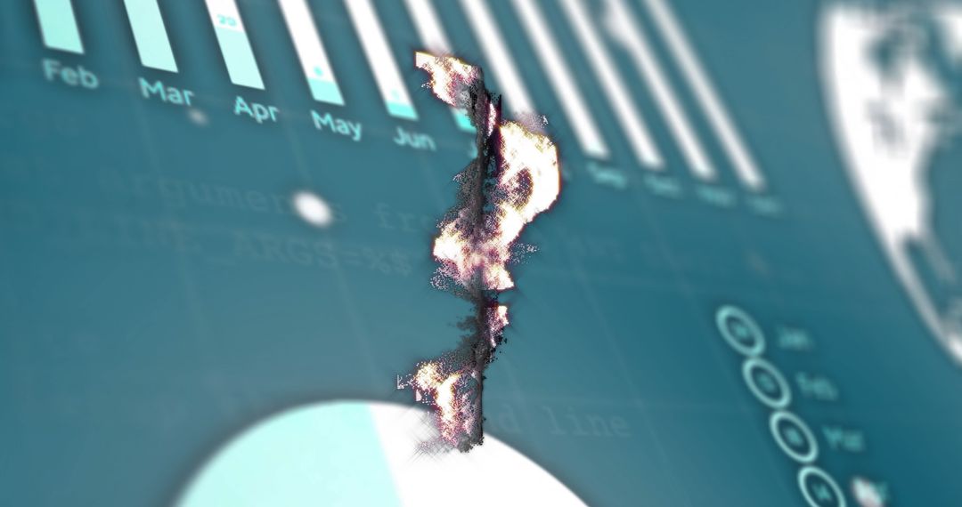 Digital Ruble Over Data and Globe Display