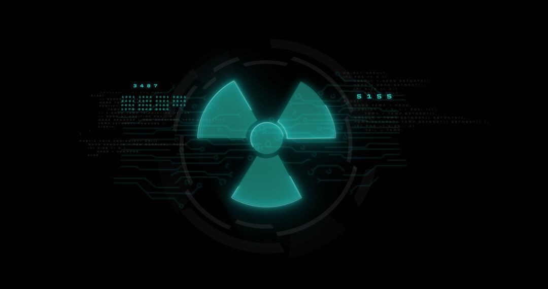 Digital Nuclear Energy Concept with Glitch Effects