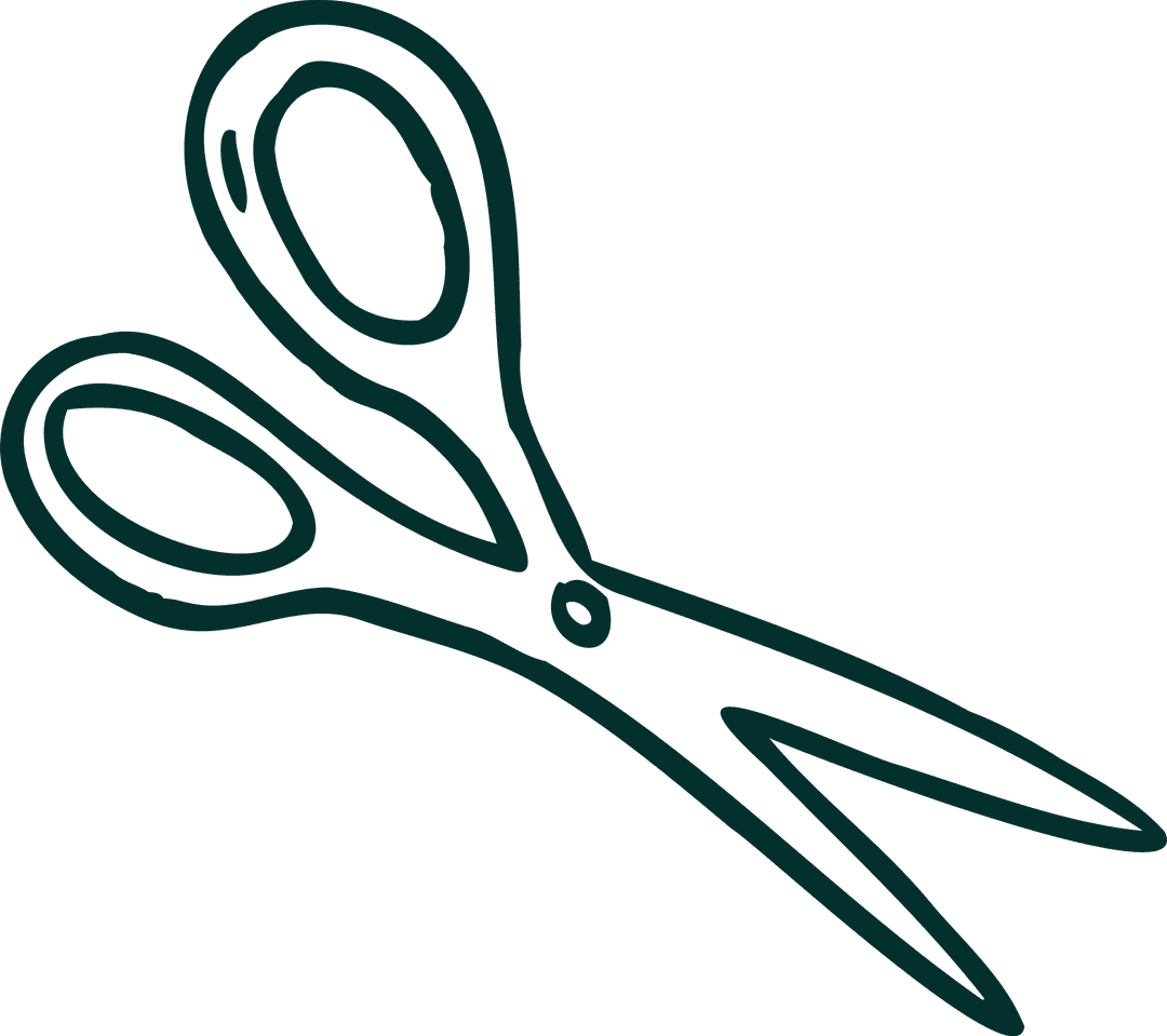 Transparent Outline of Scissors on Transparent Background