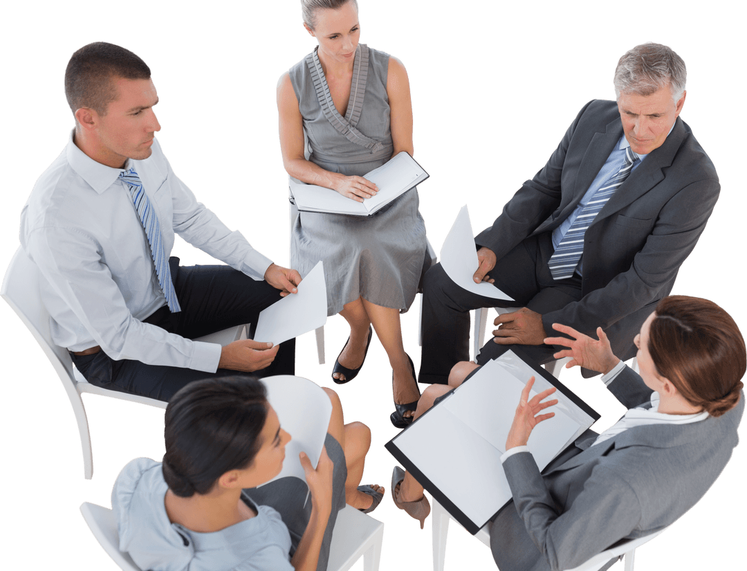 Transparent Business Meeting with Professionals in Discussion