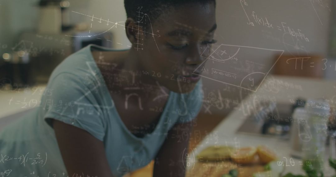 Professional Woman Analyzing Data on Tablet in Office Environment