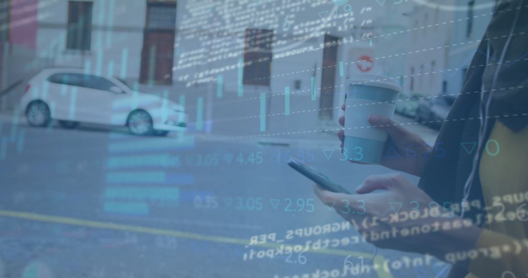 Technology and Finance Merging on City Streets, Symbolizing Innovation