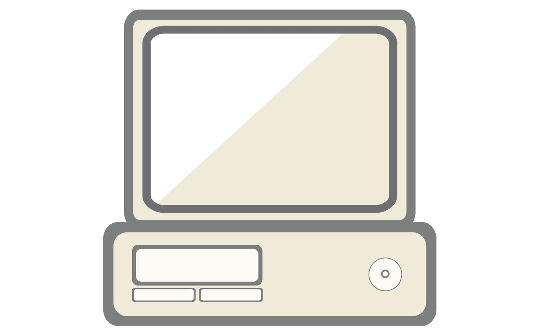 Retro Desktop Computer Vector Art on Transparent Background - Download Free Stock Images Pikwizard.com