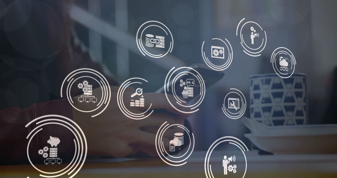 Digital Social Media Illustration with Network Icons