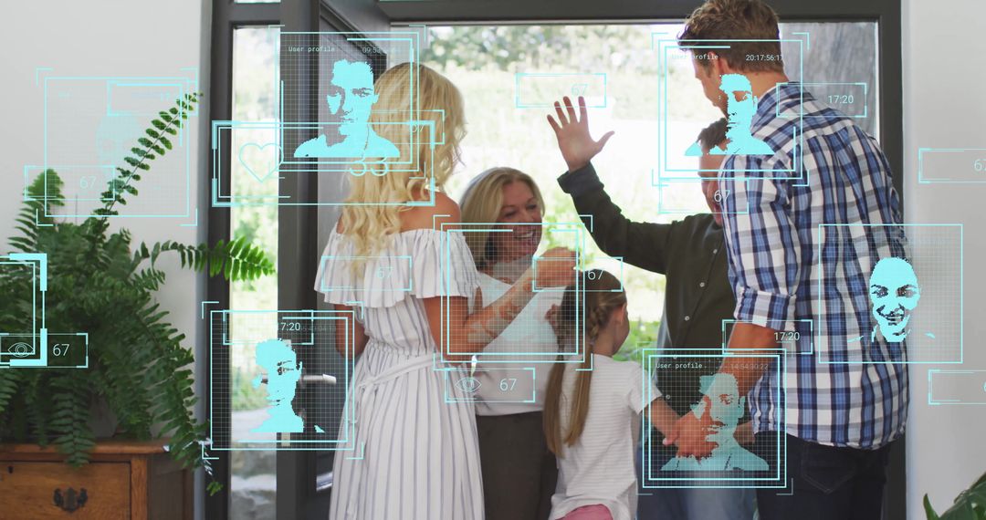 Modern Family Interaction with Biometric Tech Overlays in Home