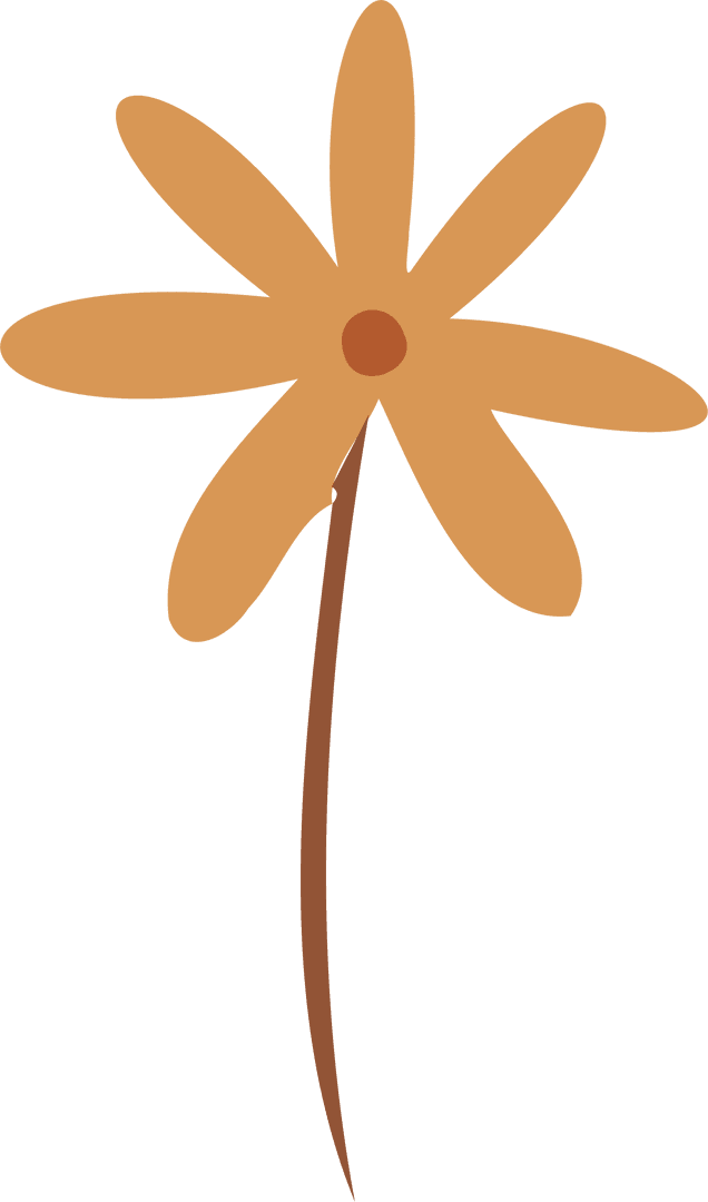 Minimalistic Eight-Petal Flower Artwork with Transparent Background