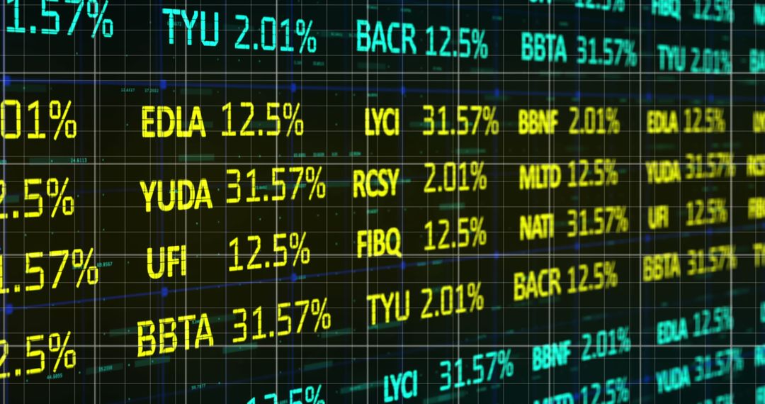 Dynamic Stock Market Screen with Digital Data Display