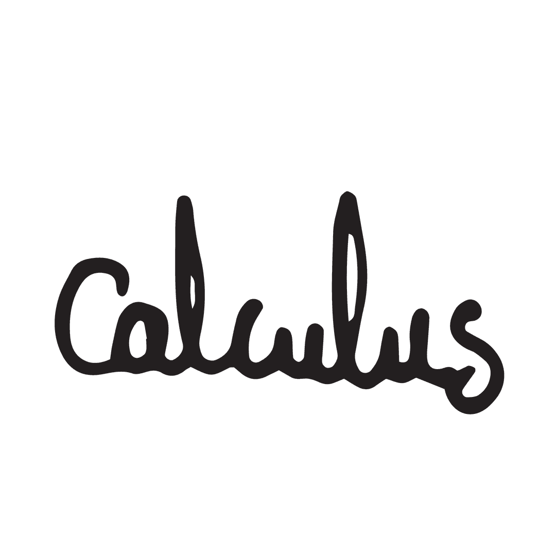 Elegant Handwritten Calculus Cursive on Transparent Background