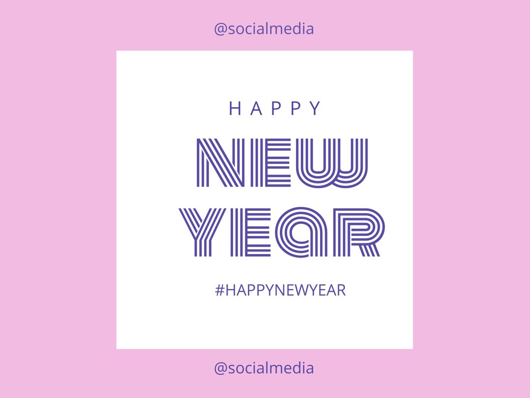 Happy New Year Typography Design on Purple Background