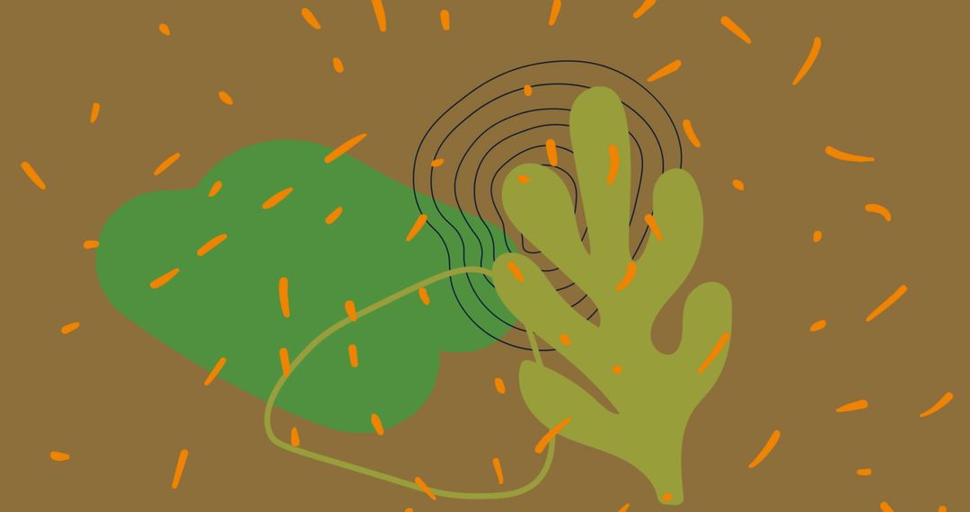 Abstract Christmas Foliage and Falling Leaves Design