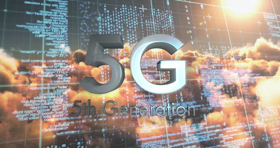 Dynamic 5G Technology Concept with Morning Clouds