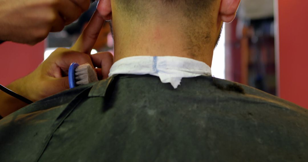 Back View of Man Getting Hairstyle in Barber Shop - Free Images, Stock Photos and Pictures on Pikwizard.com