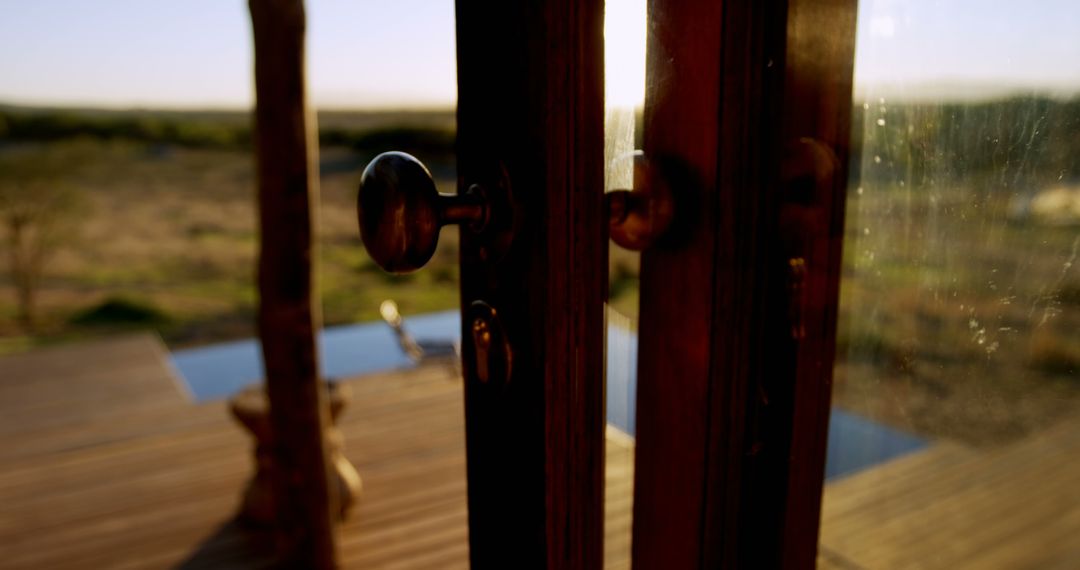 Close-up of Open Garden Door Overlooking Scenic Outdoor View - Free Images, Stock Photos and Pictures on Pikwizard.com