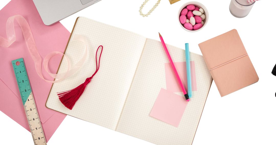 Creative Workspace with Colorful Accessories for Inspiration