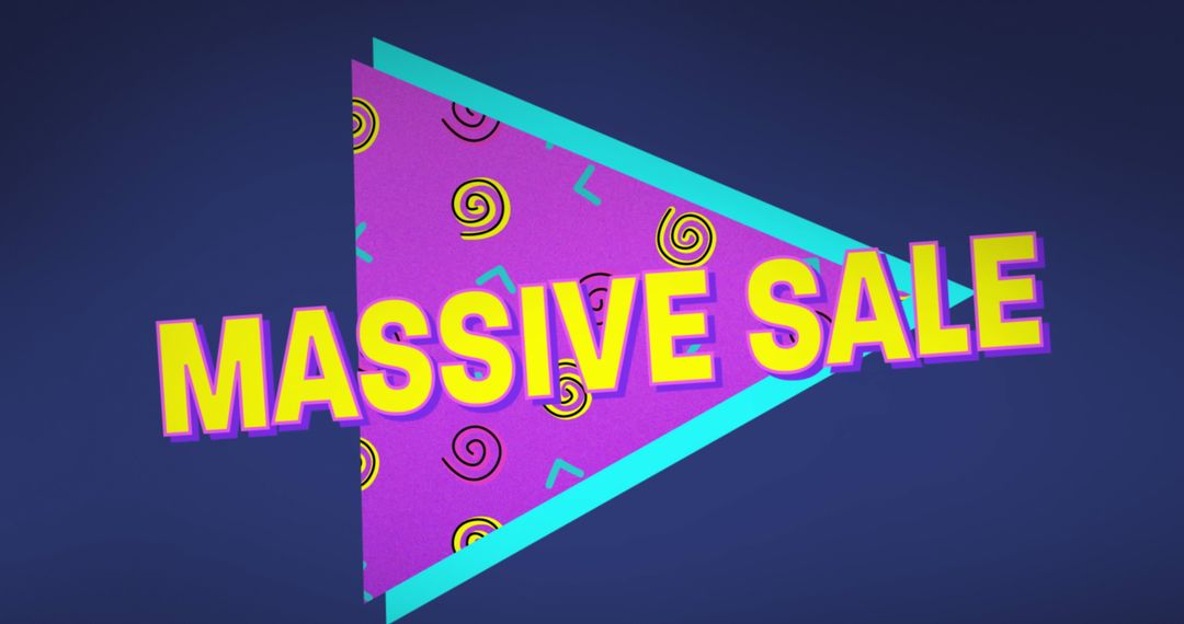 Retro Massive Sale Banner with Colorful Pattern Background - Free Images, Stock Photos and Pictures on Pikwizard.com