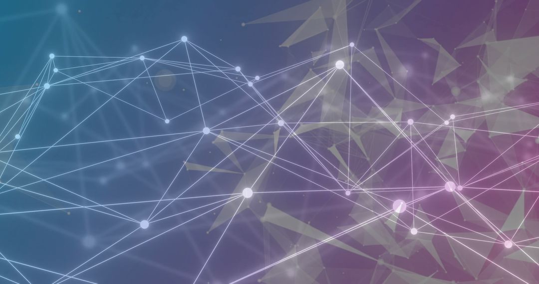 Abstract Network of Connections with Geometric Shapes