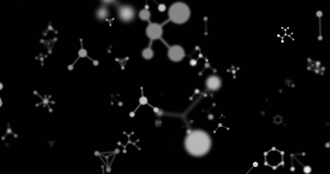 Abstract Molecular Connection Network on Black Background