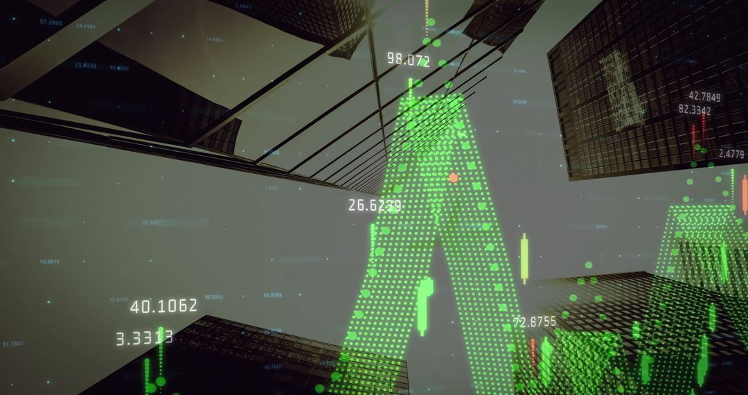 Digital Analytics and Financial Data Over Urban Skyline